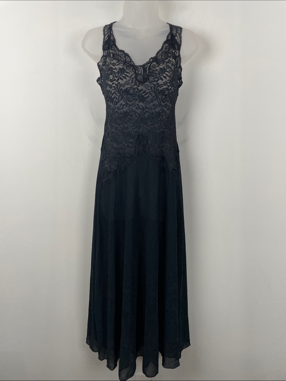 Vintage Y2K Victoria's Secret Lace Dress Slip Chiffon Sheer Ribbon Bows Coquette - Picture 2 of 8